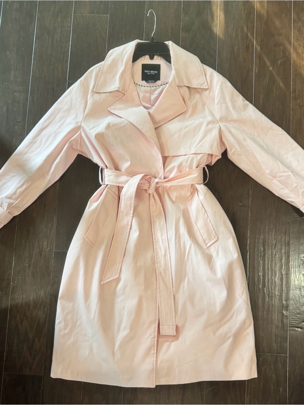 New kate spade Blush Pink Belted Trench Coat